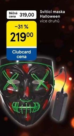 Svítící maska Halloween