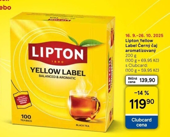 Černý čaj Yellow Label Lipton