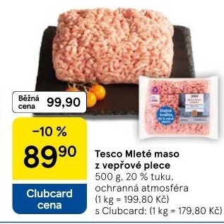 Maso mleté vepřové z plece Tesco