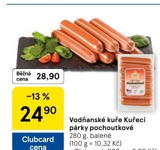 Párky kuřecí pochoutkové Vodňanské kuře