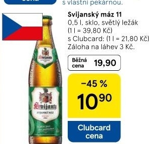 Pivo světlý ležák 11° Svijanský Máz Svijany