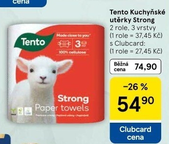 Utěrky kuchyňské 3vrstvé Strong Tento