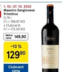 Víno Sangiovese Primitivo Vigne del Maestro