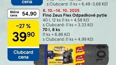 Zatahovací pytle na odpadky Zeus Flex 40 l Fino