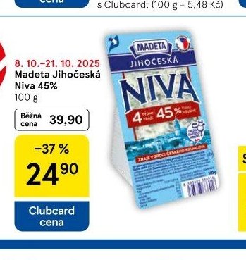 Madeta Jihočeská Niva 45% 100 g