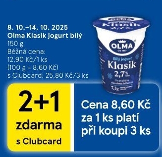 Bílý jogurt Klasik Olma