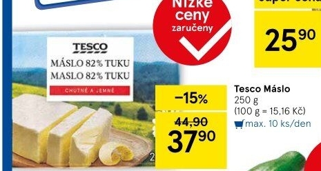 Máslo Tesco