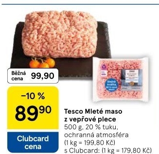 Maso mleté vepřové z plece Tesco