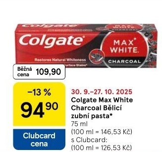 Pasta na zuby Max White Charcoal Colgate