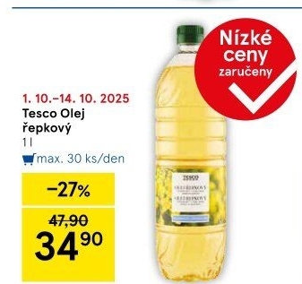 Řepkový olej Tesco