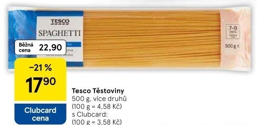 Těstoviny Tesco