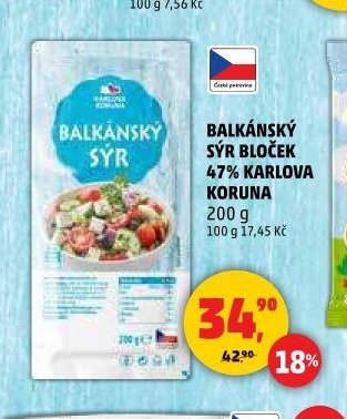 Balkánský sýr bloček Karlova Koruna