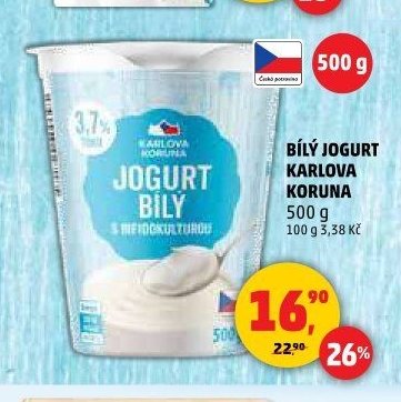 Bílý jogurt Karlova Koruna