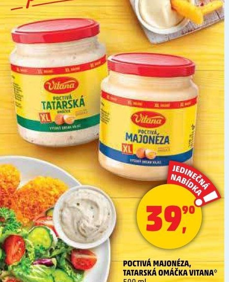 POCTIVÁ MAJONÉZA, TATARSKÁ OMÁČKA VITANA