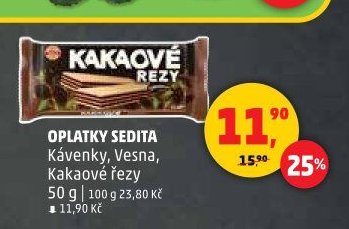 Oplatky Sedita Kávenky, Vesna, Kakaové řezy