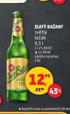 Zlatý Bažant světlý ležák