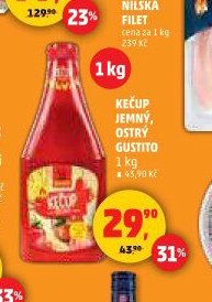 Kečup jemný, ostrý Gustito