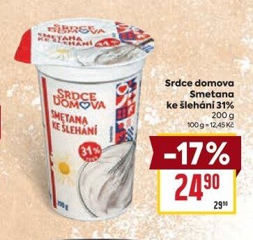 Srdce domova Smetana ke šlehání 31% 200 g
