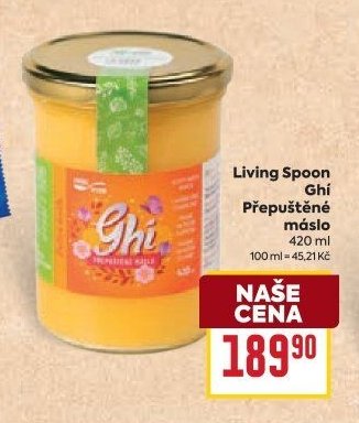 Living Spoon Ghí Přepuštěné máslo 420 ml