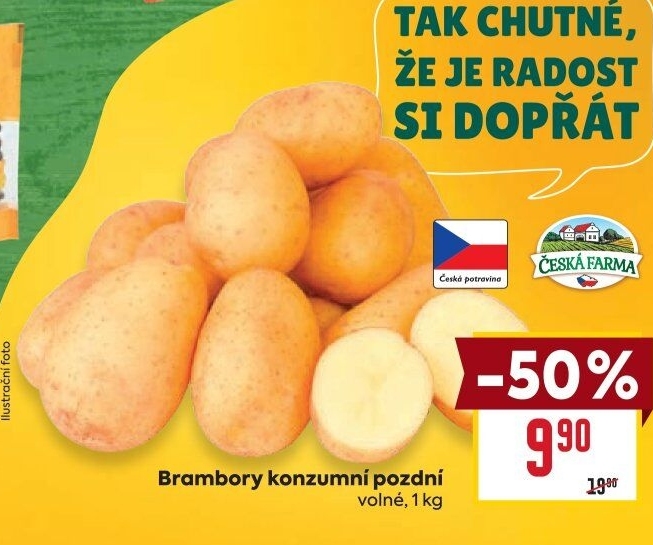 Brambory konzumní pozdní Česká farma