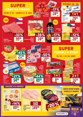akční leták BILLA 8.10.2025-14.10.2025