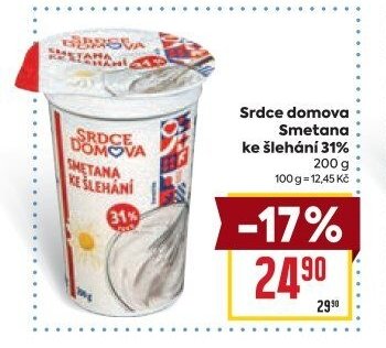 Srdce domova Smetana ke šlehání 31%