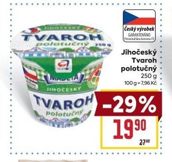 Jihočeský Tvaroh polotučný 250 g