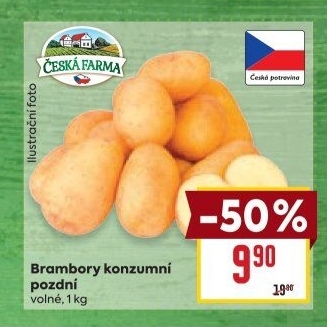 Brambory konzumní pozdní Česká farma