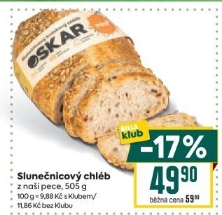 Chléb kváskový slunečnicový Oskar Minit