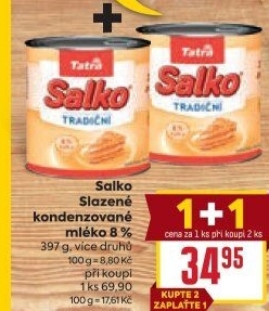 Mléko kondenzované Salko Tatra
