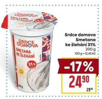 Smetana ke šlehání 31% Srdce domova