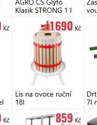 Lis na ovoce ruční 18l