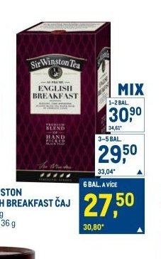 SIR WINSTON ENGLISH BREAKFAST ČAJ