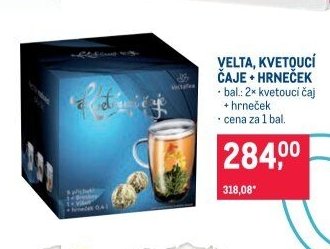 VELTA, KVETOUCÍ ČAJ + HRNEČEK