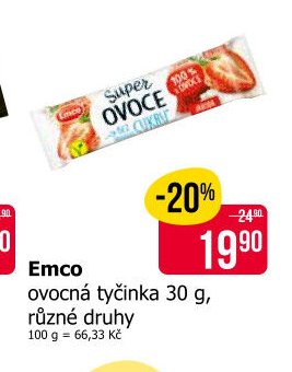 Emco ovocná tyčinka 30 g, různé druhy