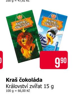 Kraš čokoláda Království zvířat 15 g