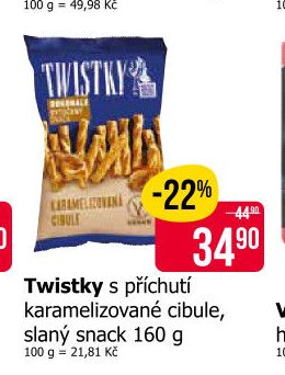 Twistky s příchutí karamelizované cibule 160 g