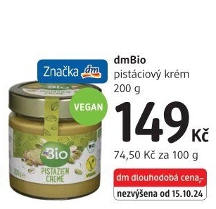 Pistáciový krém dm Bio