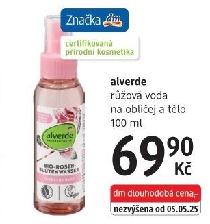 Růžová voda Alverde