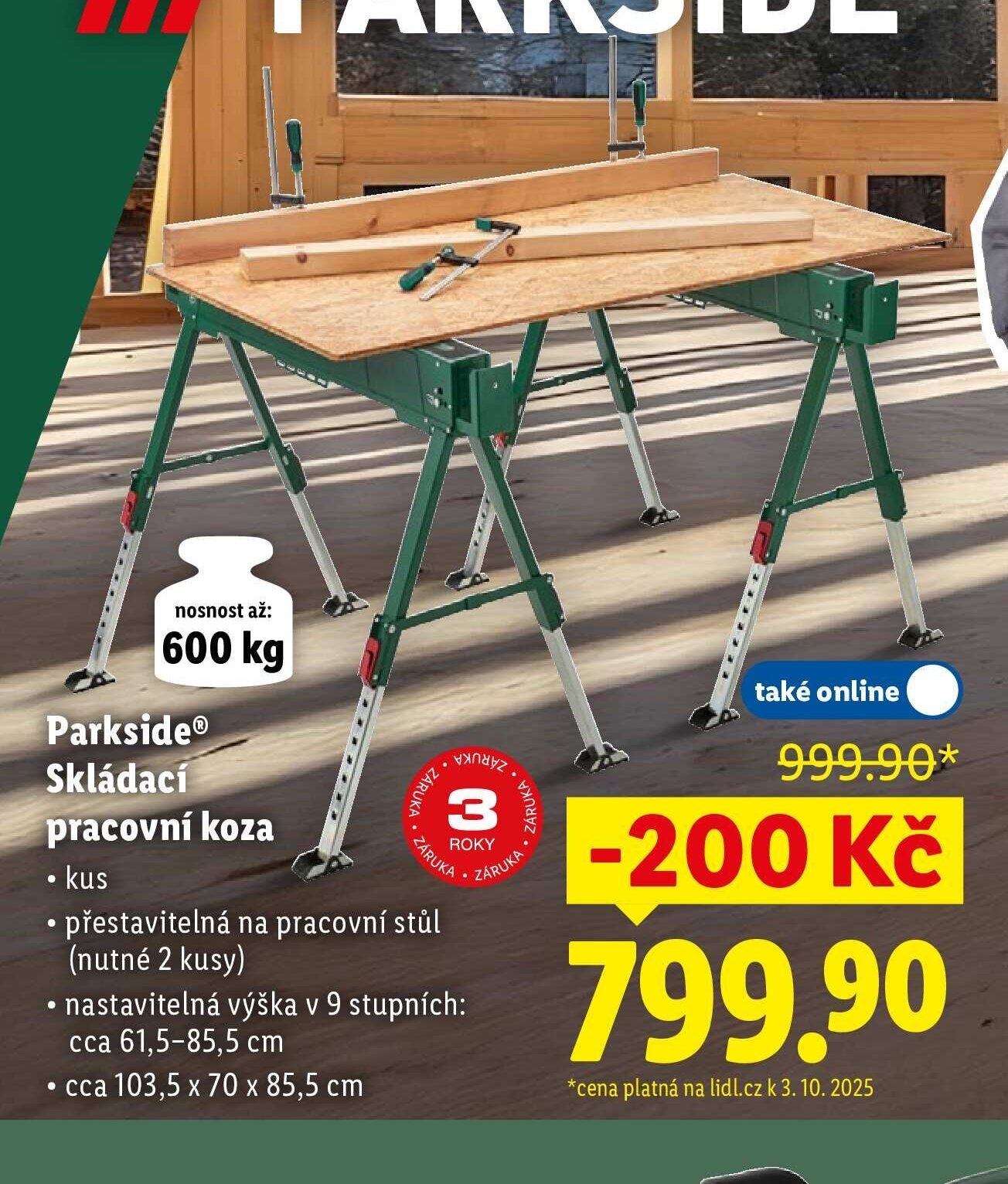Parkside Skládací pracovní koza