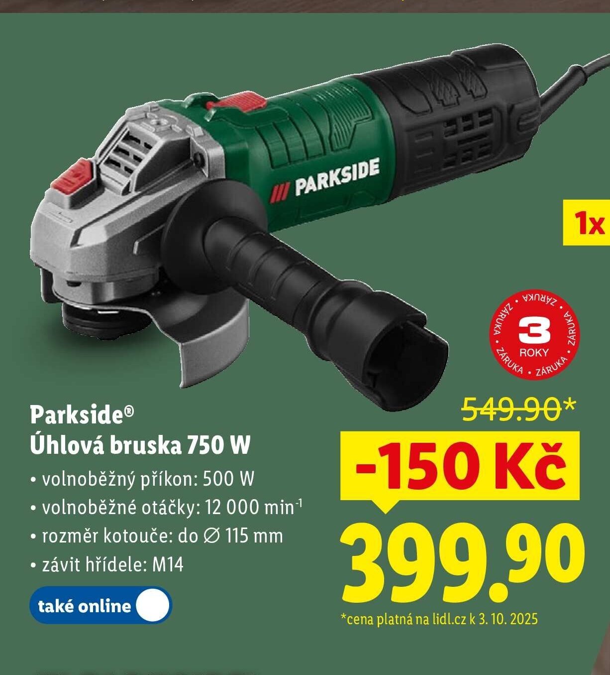 Parkside Úhlová bruska 750 W