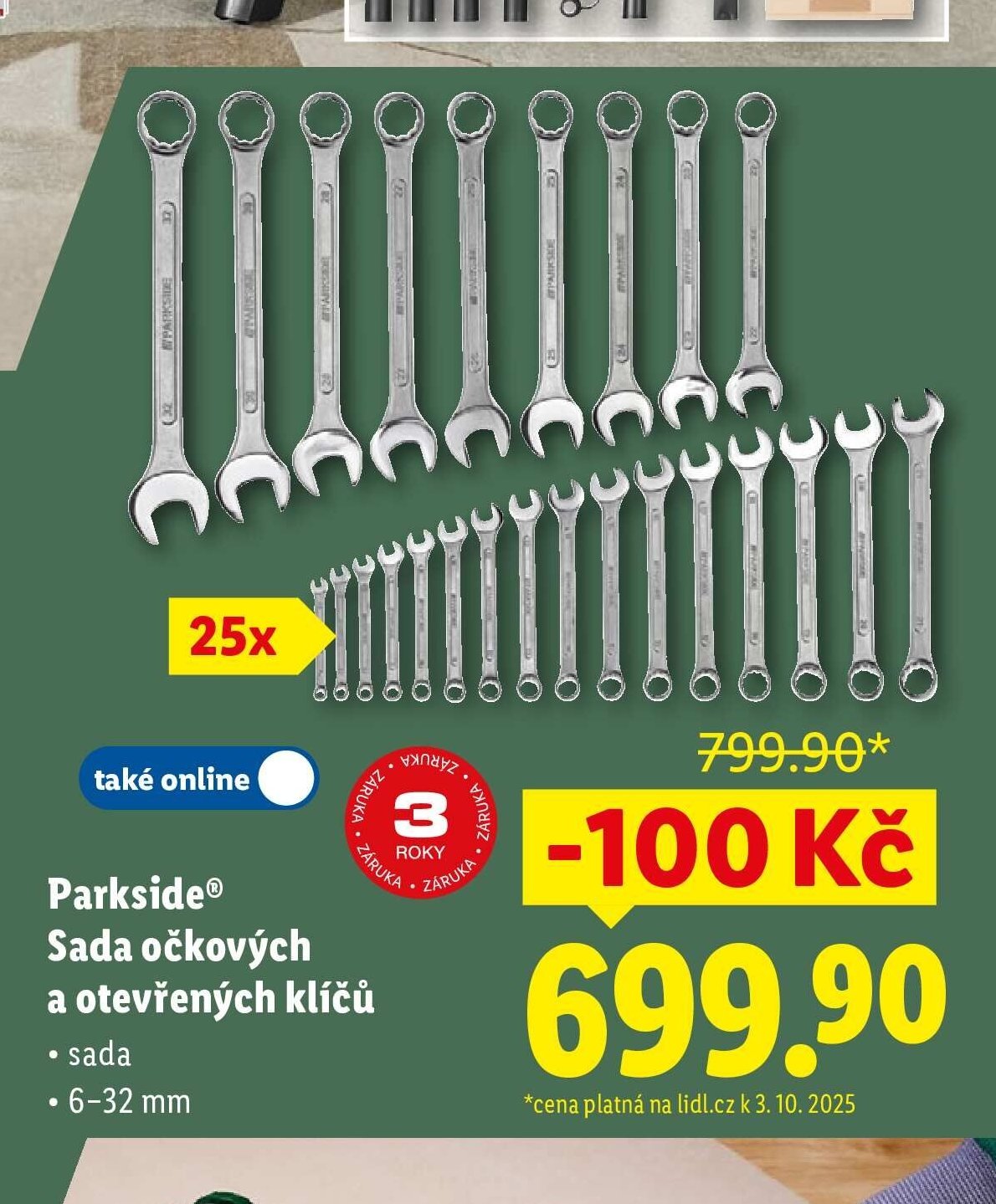 Parkside Sada očkových a otevřených klíčů