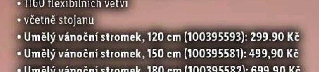 Umělý vánoční stromek, 120 cm
