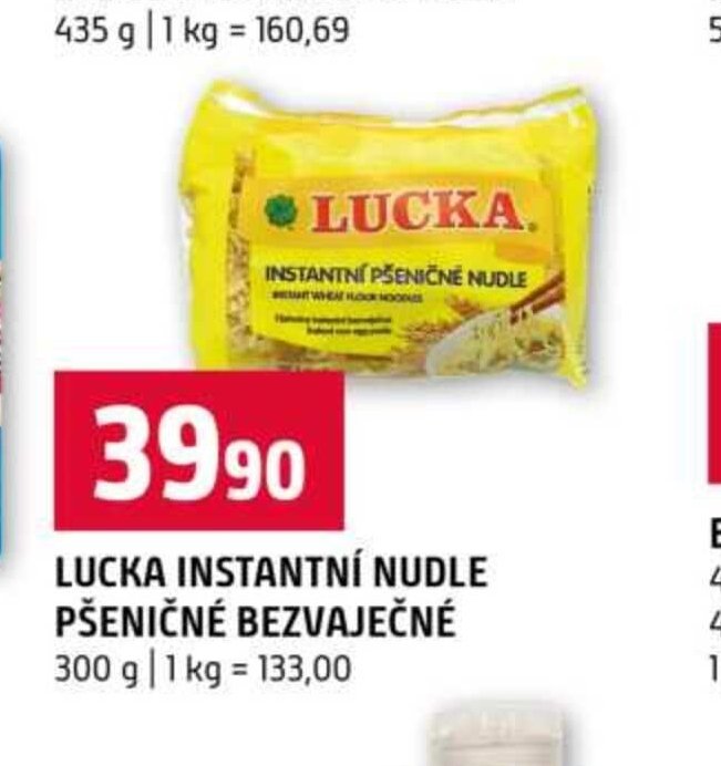 LUCKA INSTANTNÍ NUDLE PŠENIČNÉ BEZVAJEČNÉ