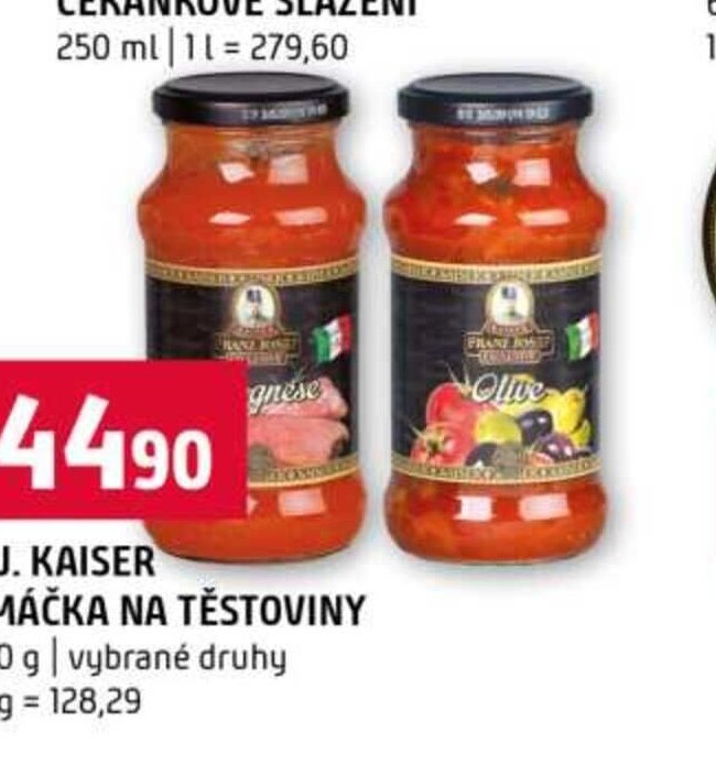 F. J. KAISER OMÁČKA NA TĚSTOVINY