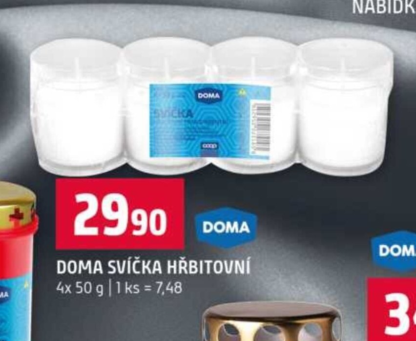 DOMA SVÍČKA HŘBITOVNÍ (balení 4ks)
