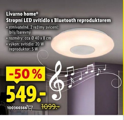 Livarno home Stropní LED svítidlo s Bluetooth reproduktorem