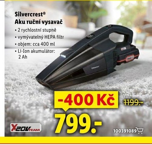 Silvercrest Aku ruční vysavač