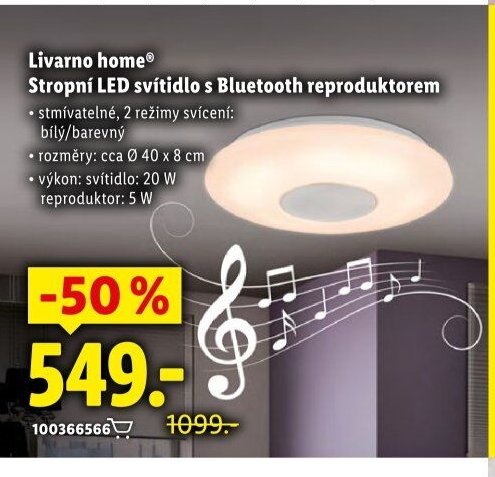 Livarno home Stropní LED svítidlo s Bluetooth reproduktorem