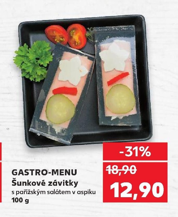 GASTRO-MENU Šunkové závitky s pařížským salátem v aspiku 100 g